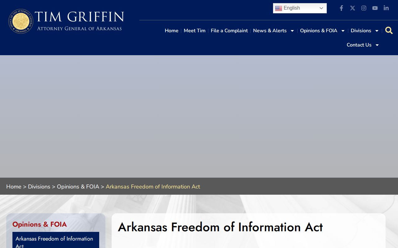 Arkansas Attorney General FOIA guidance