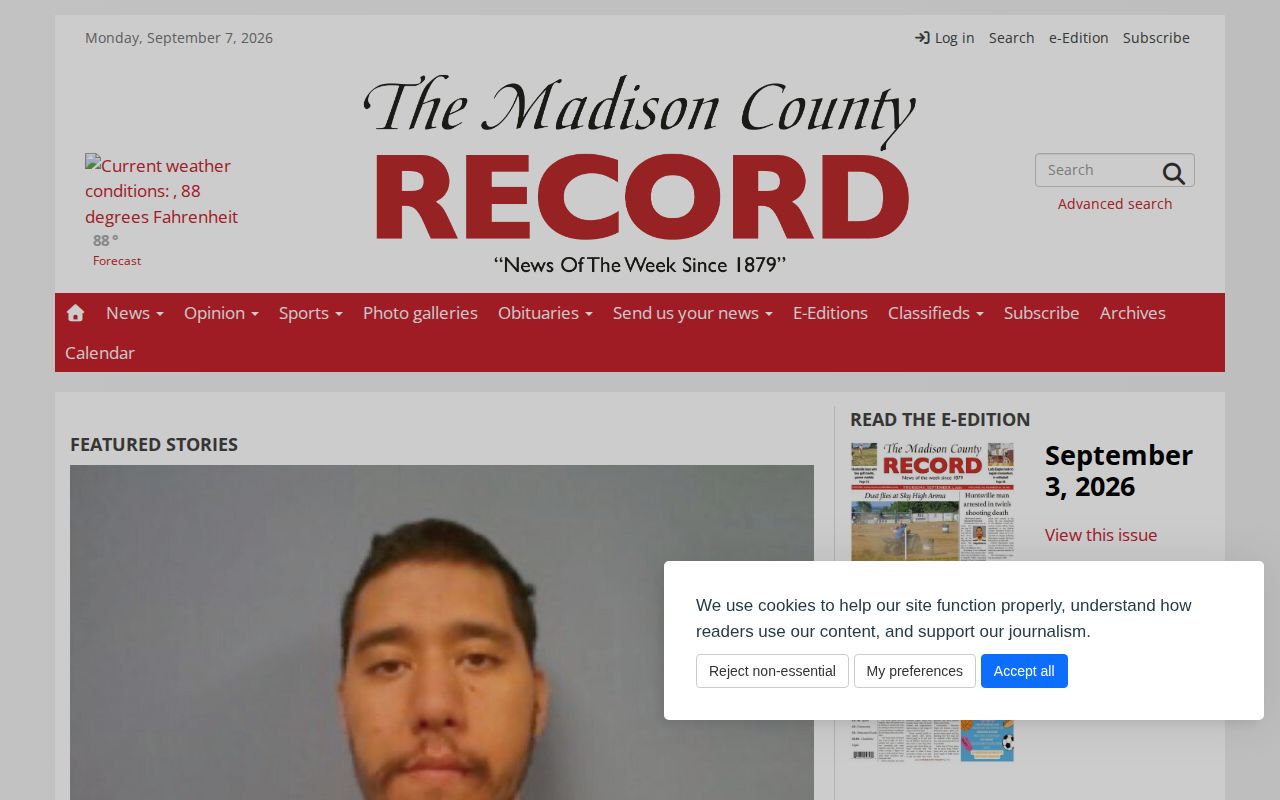 Madison County arrest news source home page