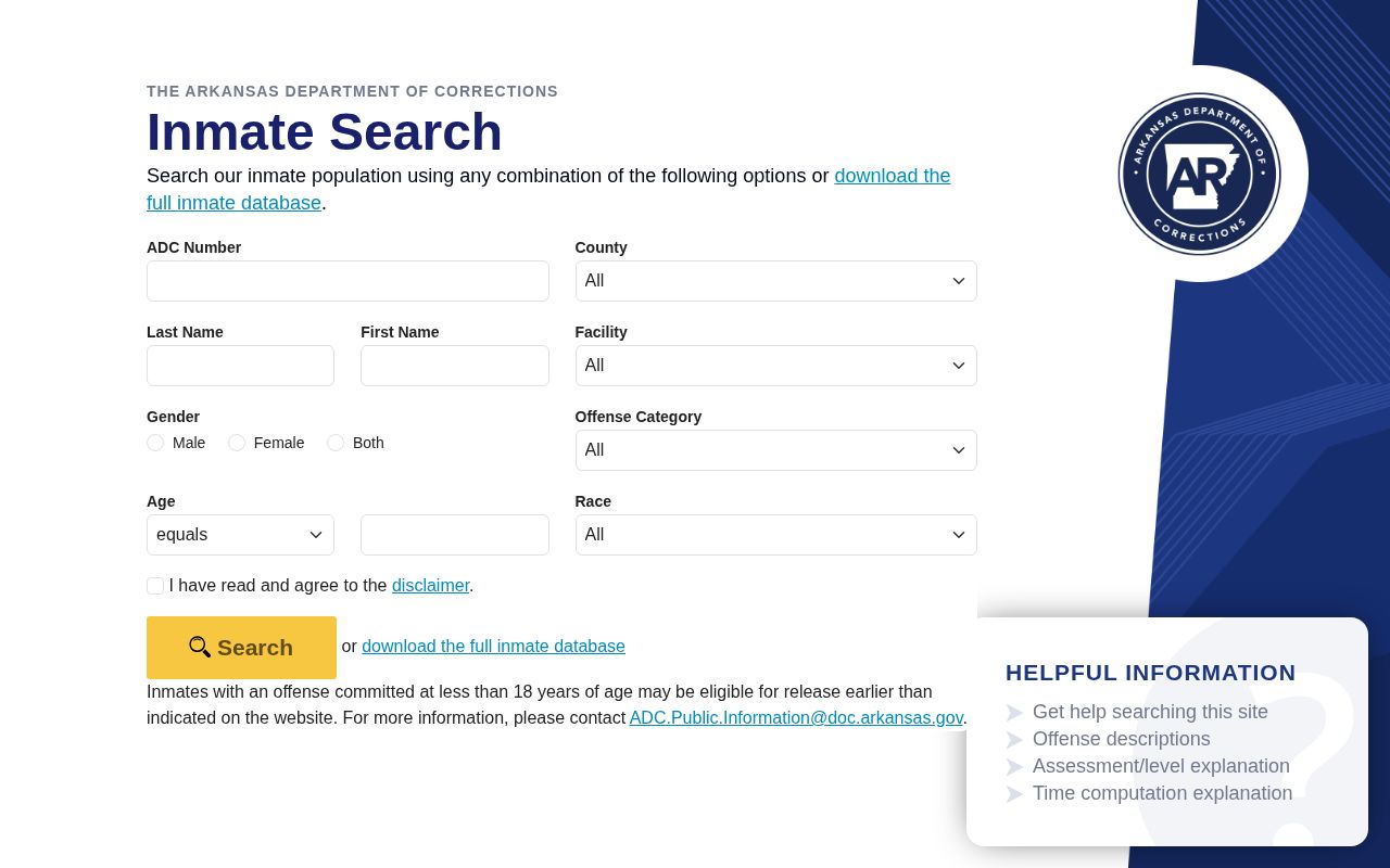 Madison County VINELink state inmate search comparison
